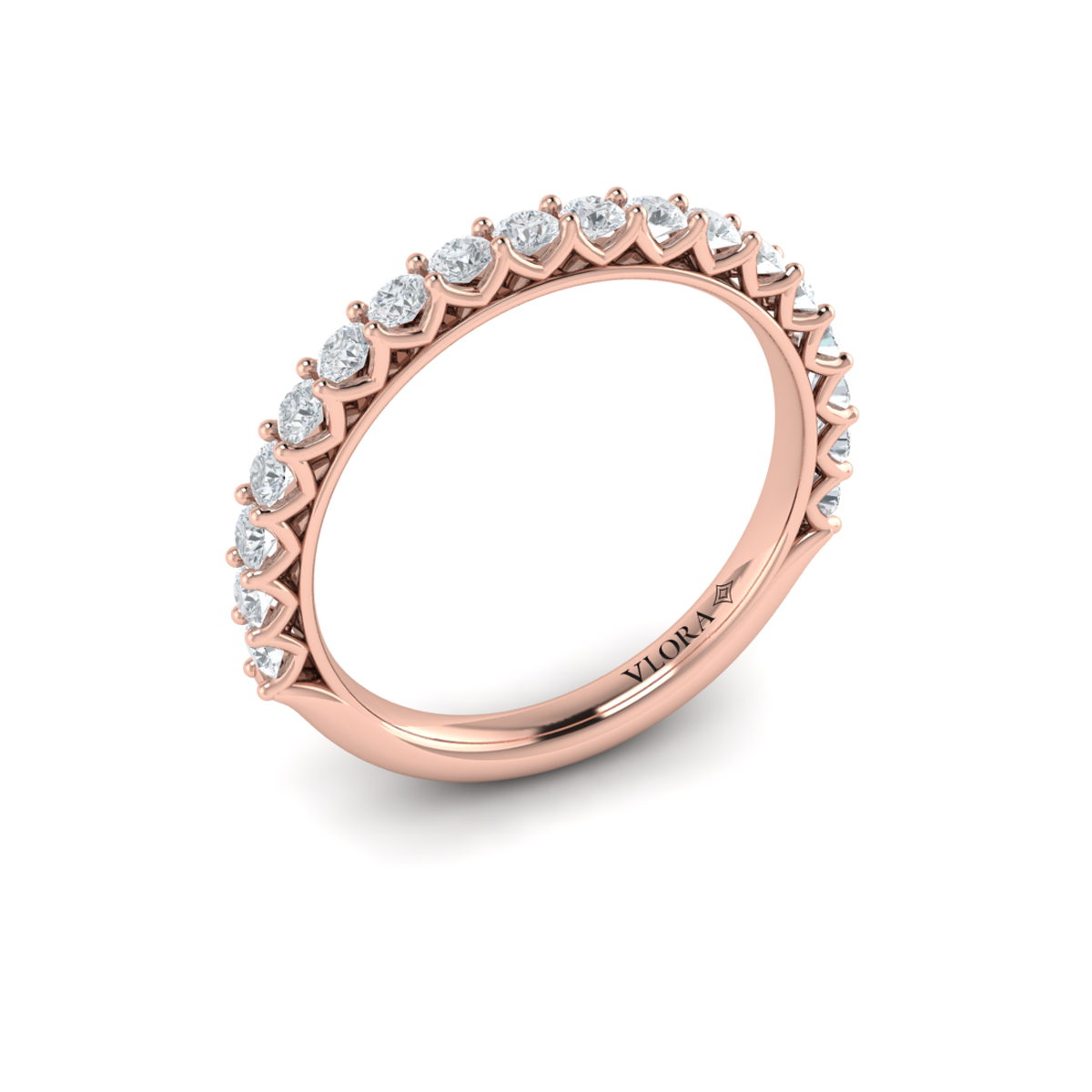 Matching Band for Woven Elegance Hidden Halo Round Engagement Ring