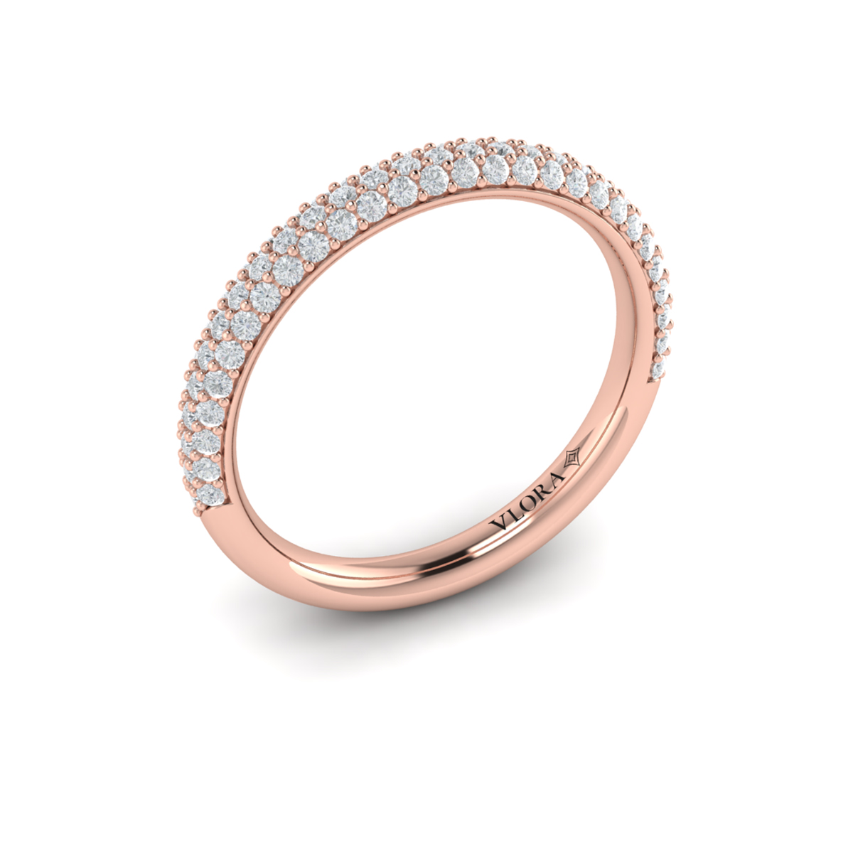 Matching Band for Shimmering Engagement Ring with Micropave Band