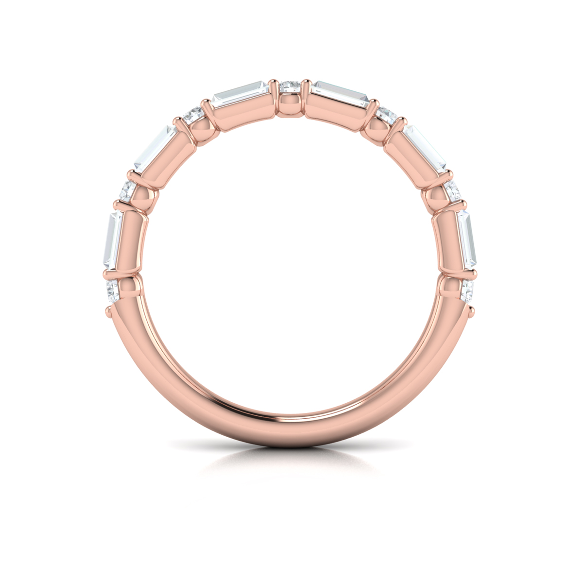 Matching Band for Daring Deco Emerald Cut Engagement Ring