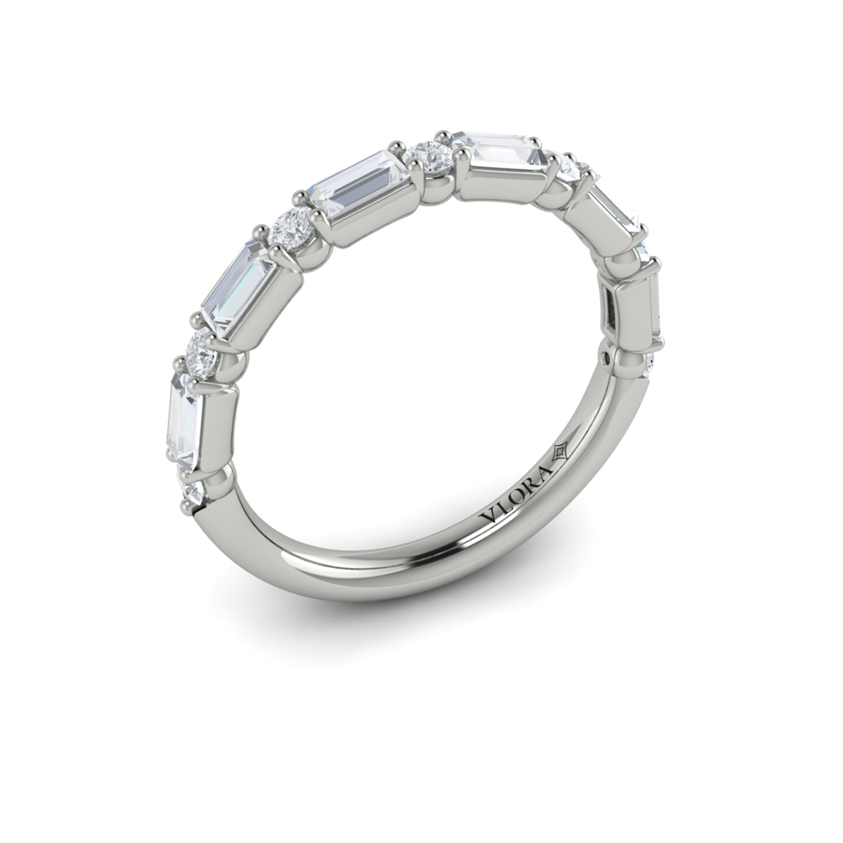 Matching Band for Daring Deco Emerald Cut Engagement Ring