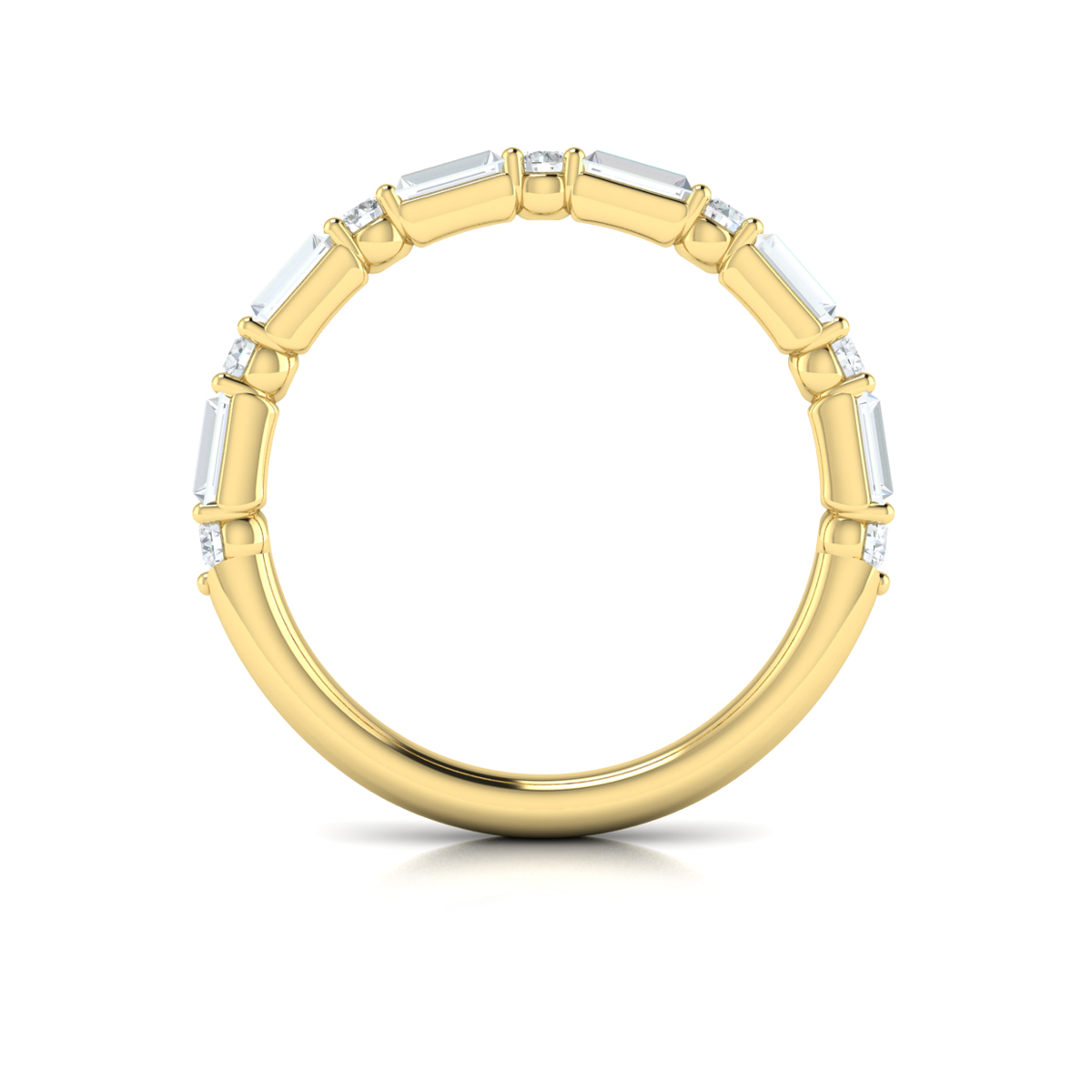 Matching Band for Daring Deco Emerald Cut Engagement Ring