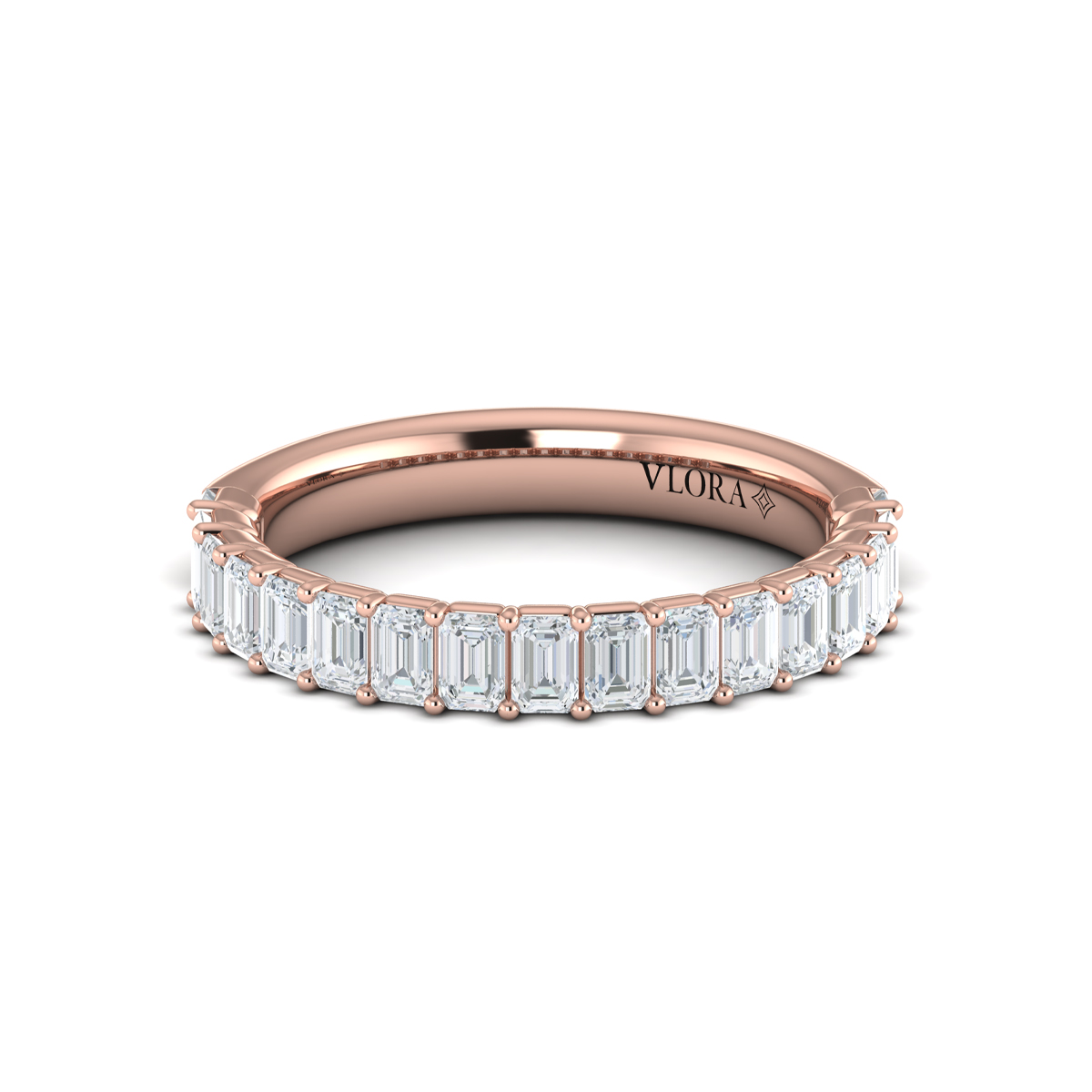 Matching Band for Eterna Oval Engagement Ring with Emerald Cut Band