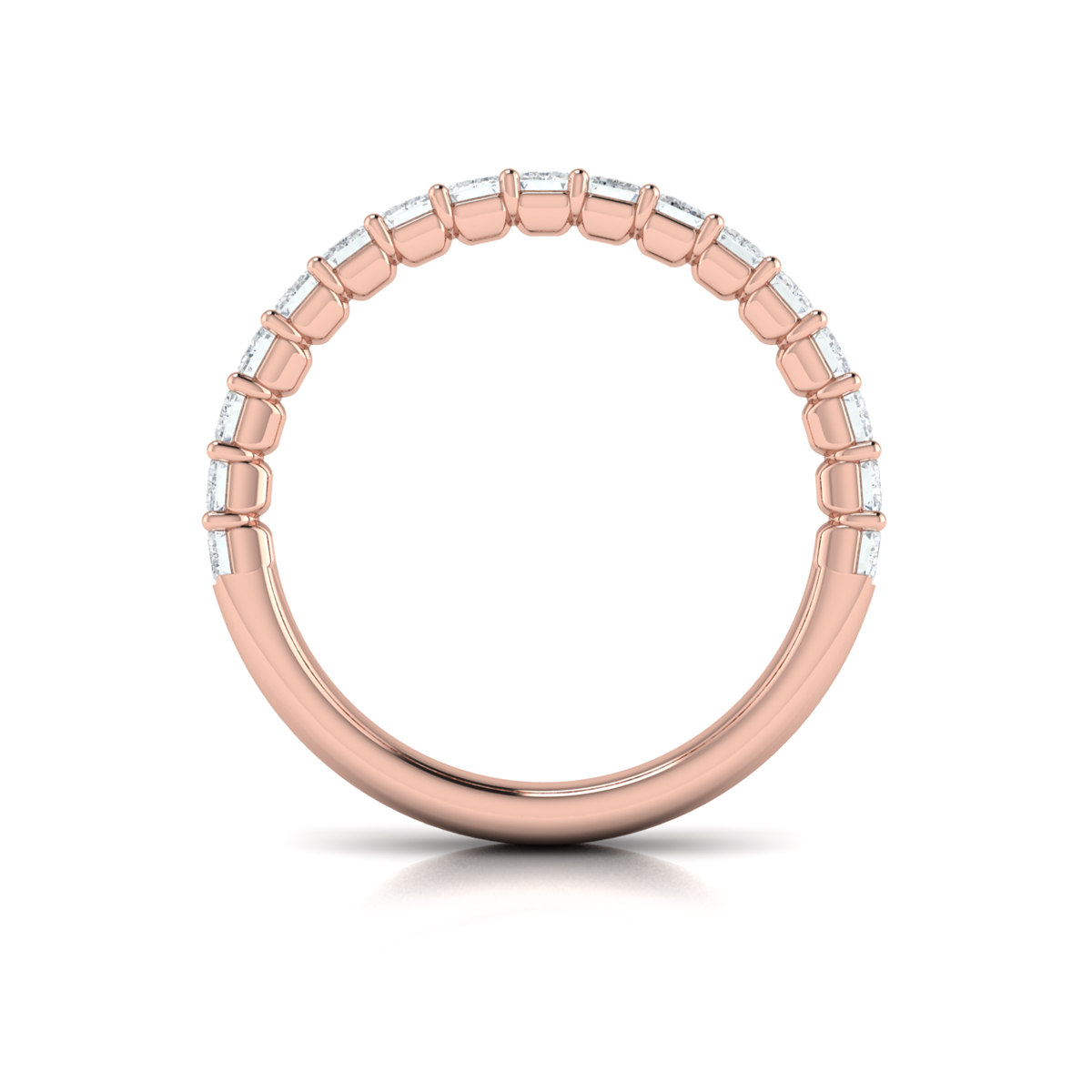 Matching Band for Eterna Oval Engagement Ring with Emerald Cut Band