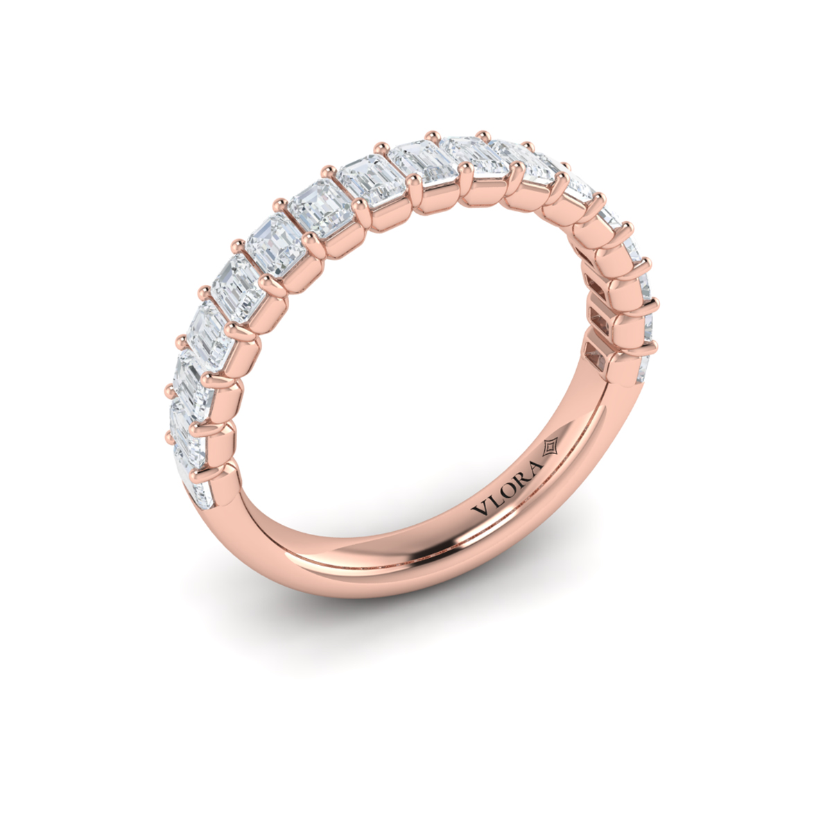 Matching Band for Eterna Oval Engagement Ring with Emerald Cut Band