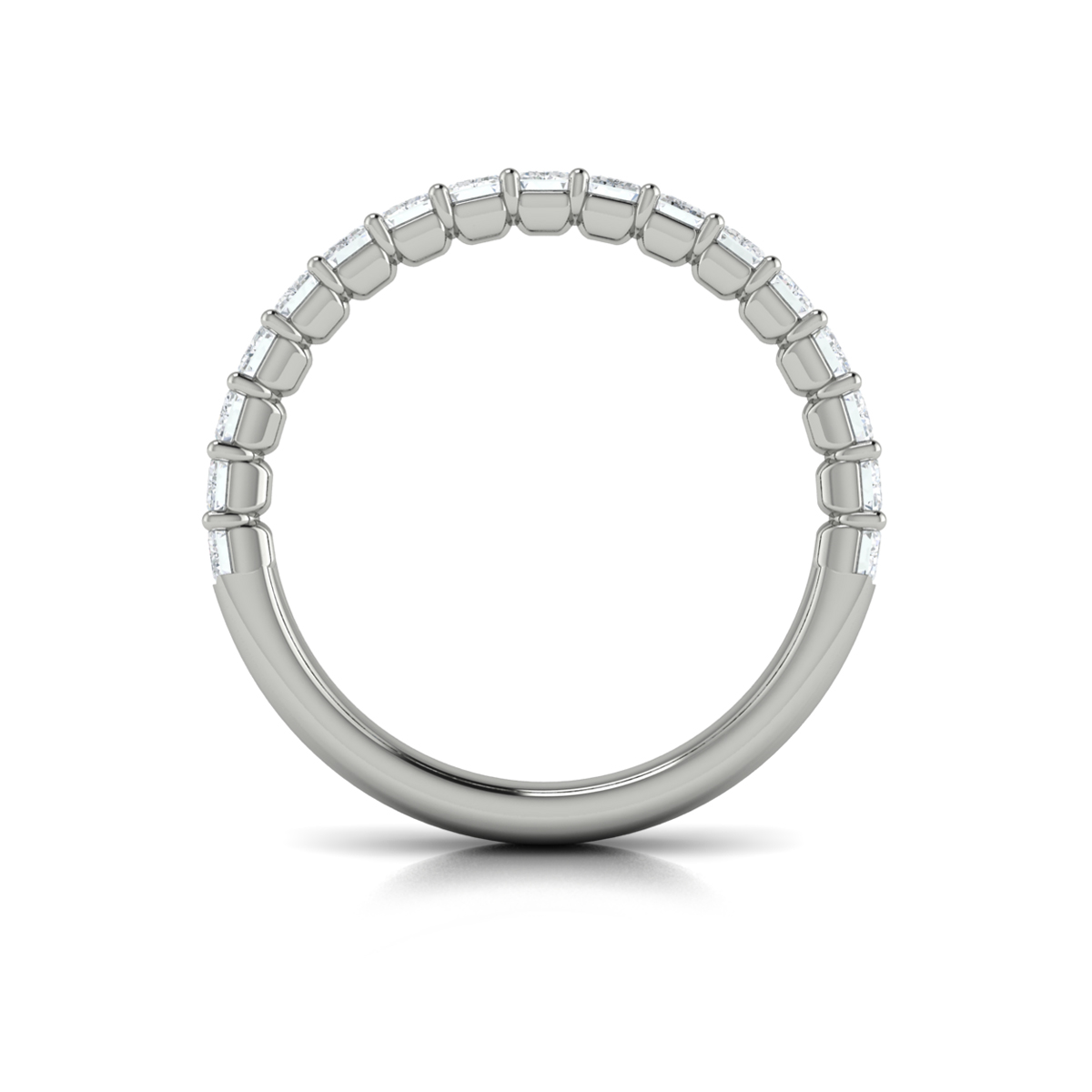 Matching Band for Eterna Oval Engagement Ring with Emerald Cut Band
