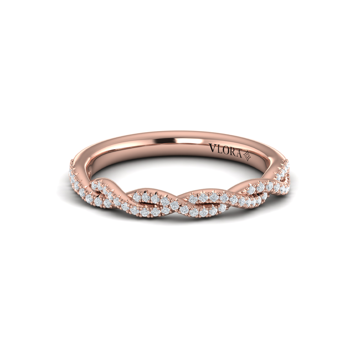 Matching Band for Twist Diamond Engagement Ring with Hidden Halo