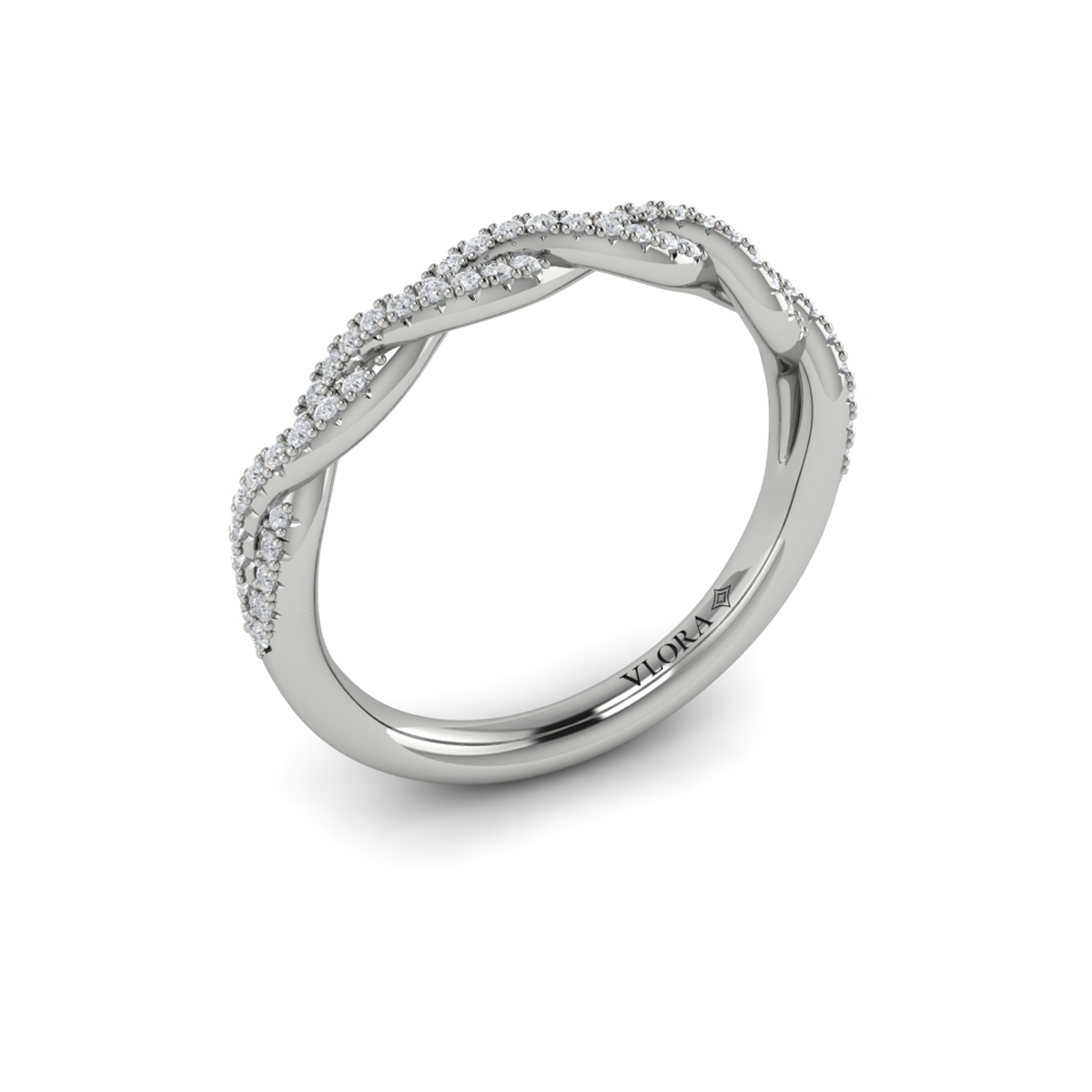 Matching Band for Twist Diamond Engagement Ring with Hidden Halo