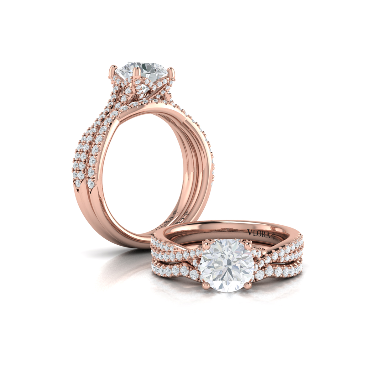 Woven Pave Matching Wedding Band