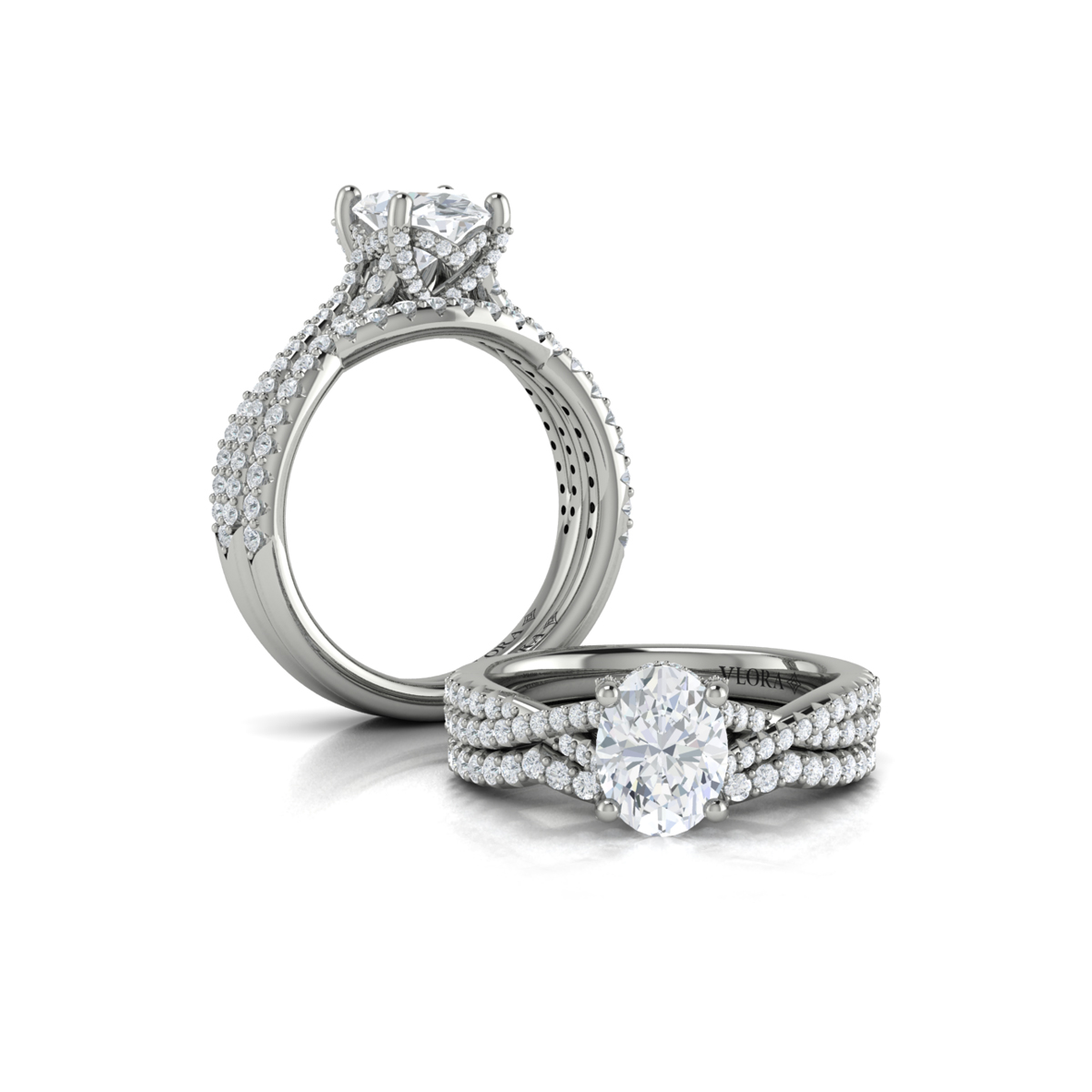 Woven Pave Matching Wedding Band