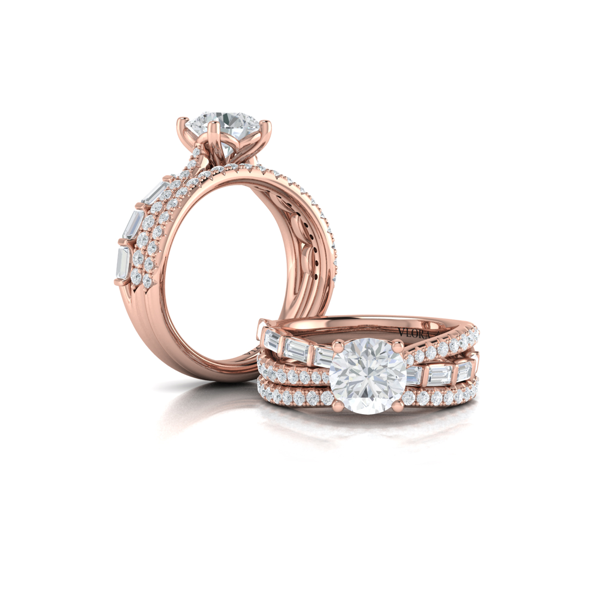 Matching Band for Entwined Round Diamond Engagement Ring