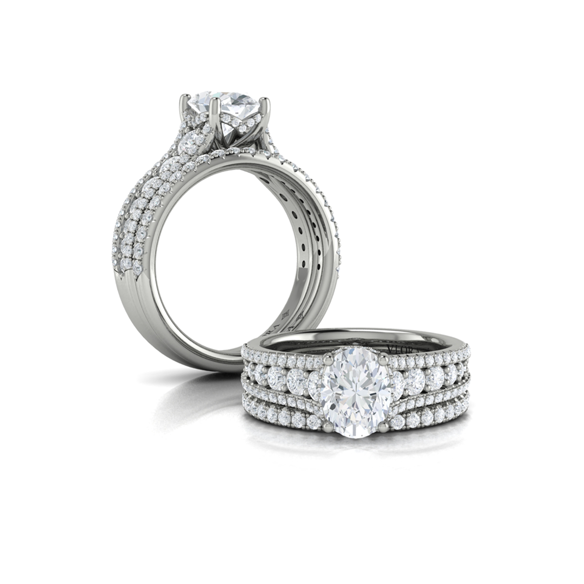 Matching Band for Bold Cathedral Oval Diamond Engagement Ring