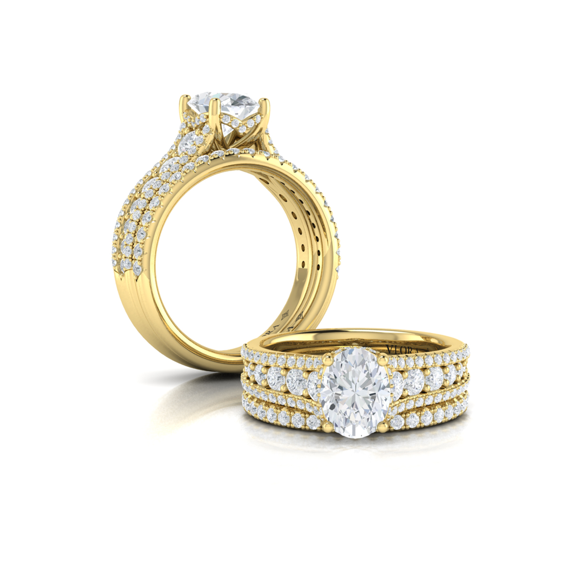 Matching Band for Bold Cathedral Oval Diamond Engagement Ring