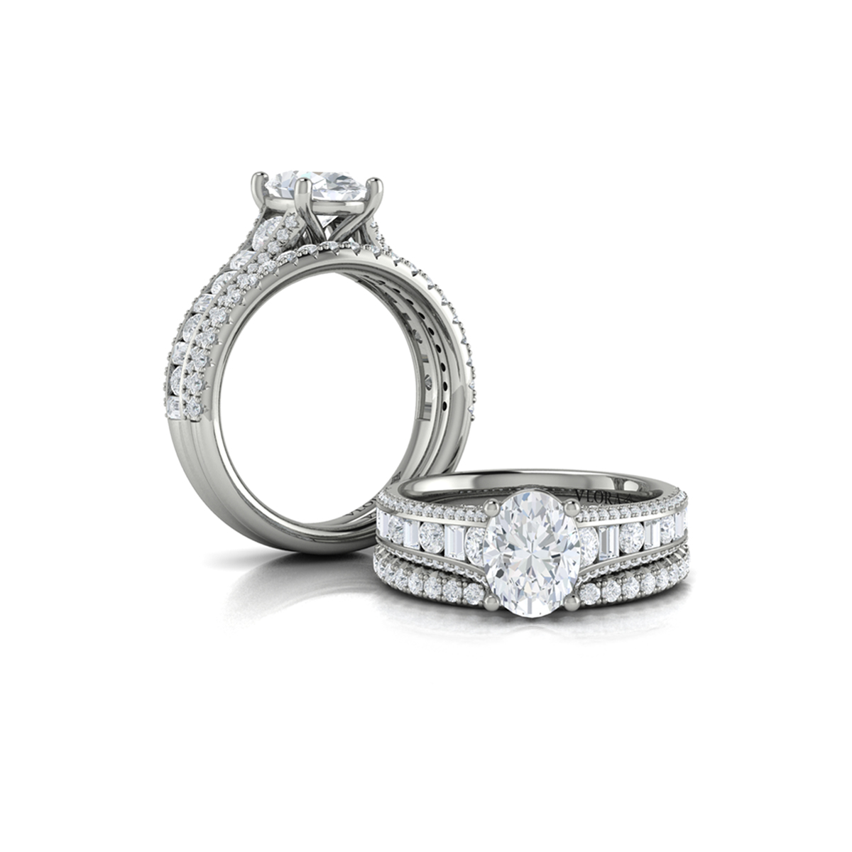 Matching Band for Opulent Cathedral Oval Diamond Engagement Ring