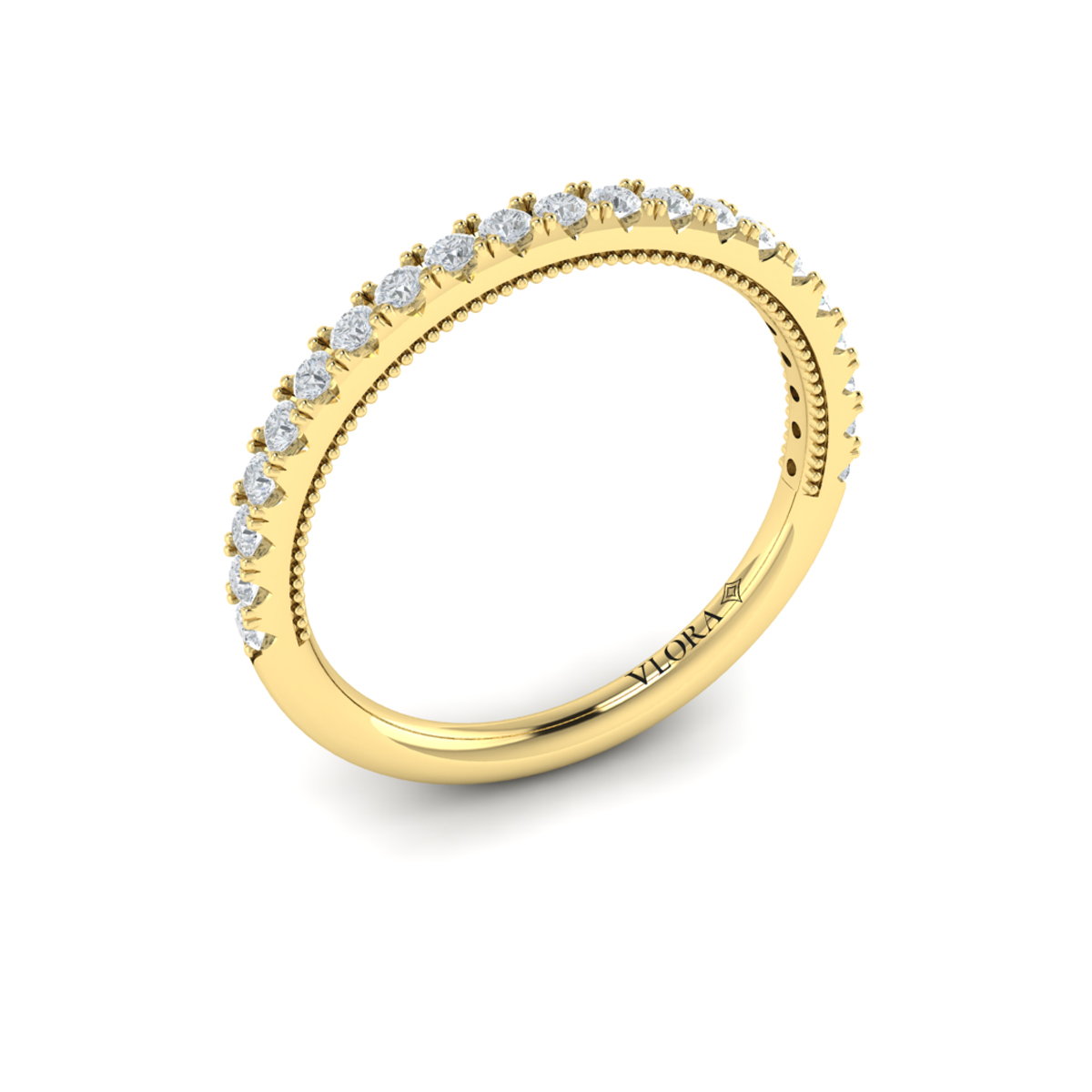 Matching Band for Deco Elegance Emerald Cut Halo Engagement Ring