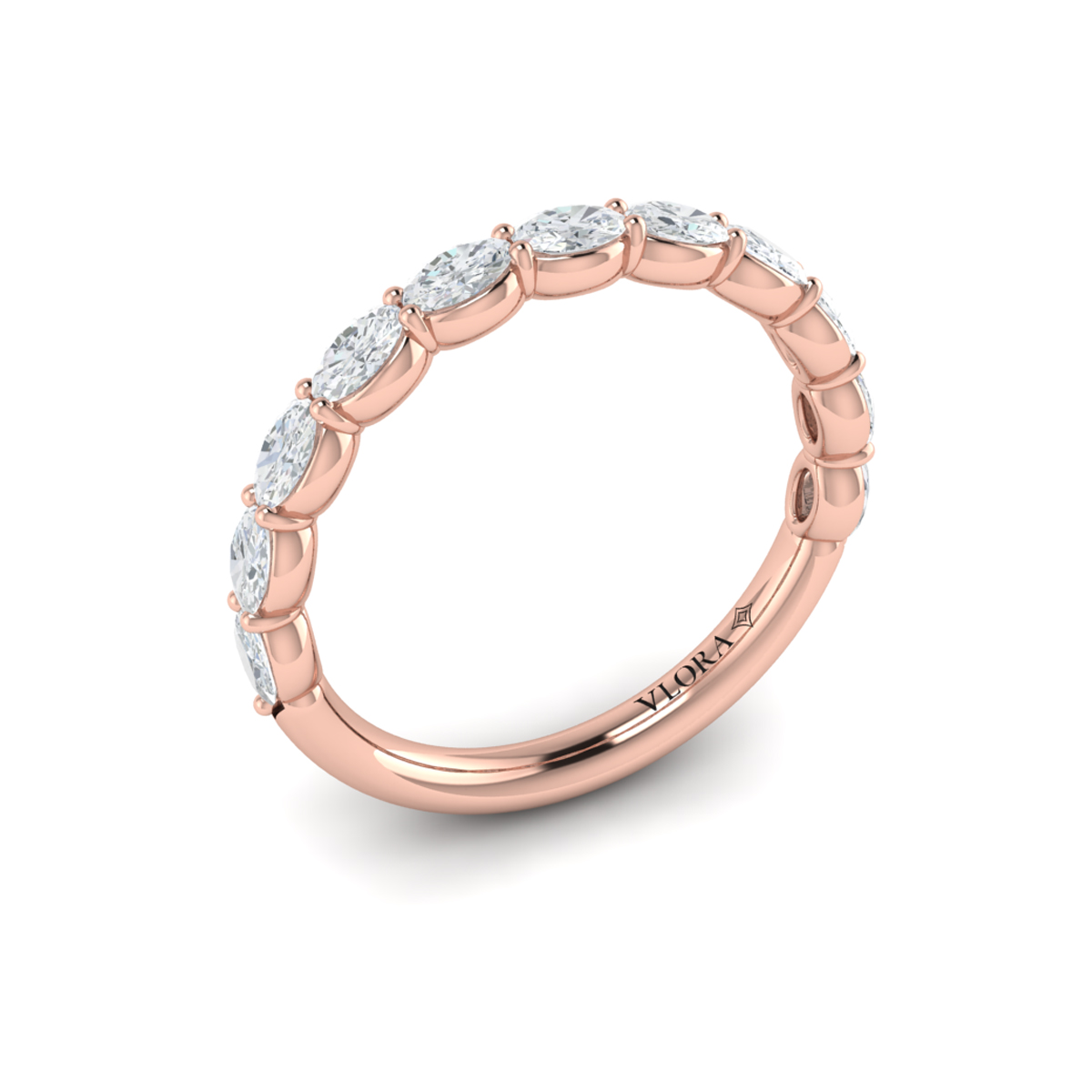 Matching Band for Graceful Round Diamond Engagement Ring