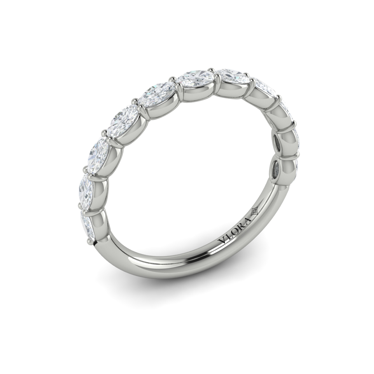 Matching Band for Graceful Round Diamond Engagement Ring