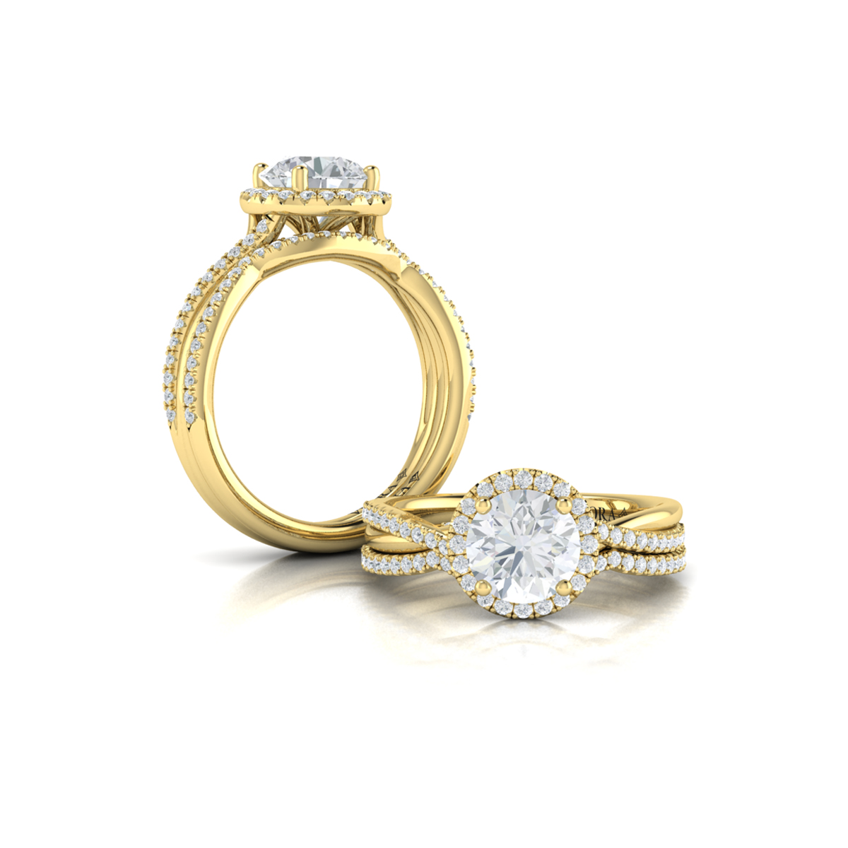 Entwined Halo Matching Wedding Band
