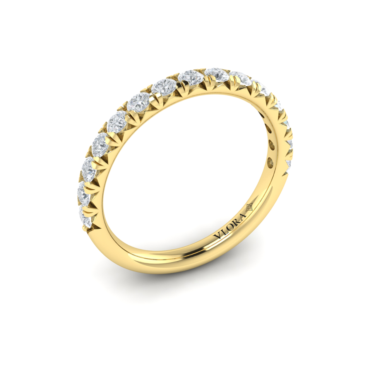 Matching Band for French Cathedral Round Diamond Engagement Ring