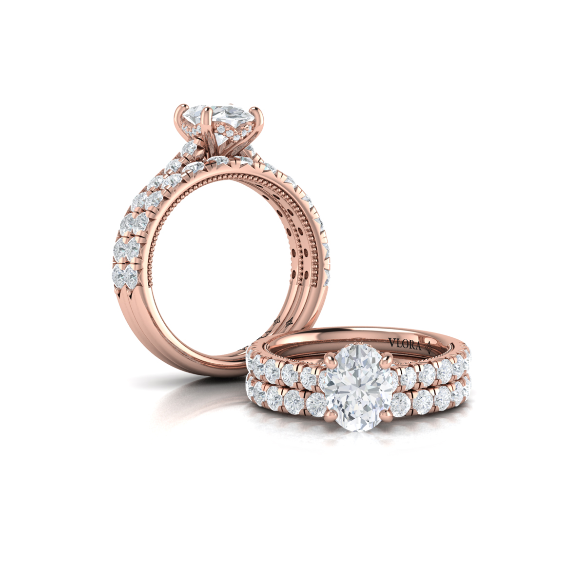 Matching Band for French Cathedral Oval Hidden Halo Engagement Ring