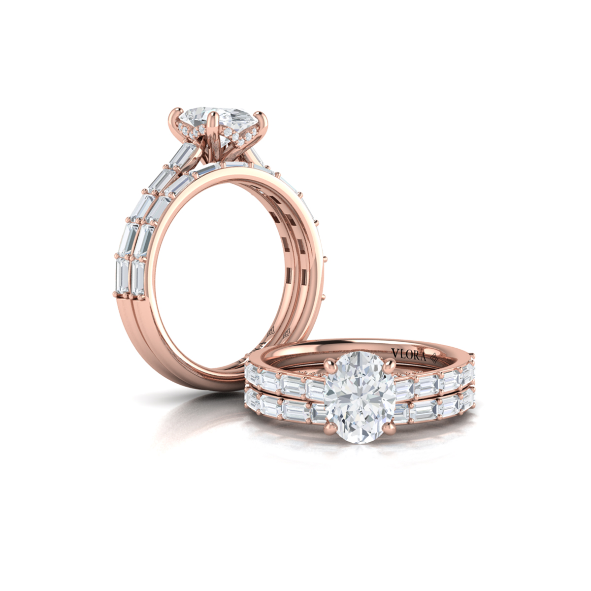 Matching Band for Serenity Oval Hidden Halo Engagement Ring
