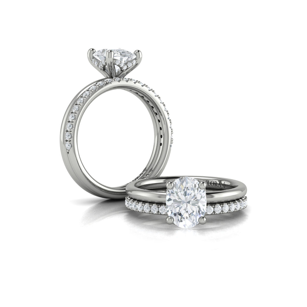 Matching Band for Promise Solitaire Oval Engagement Ring