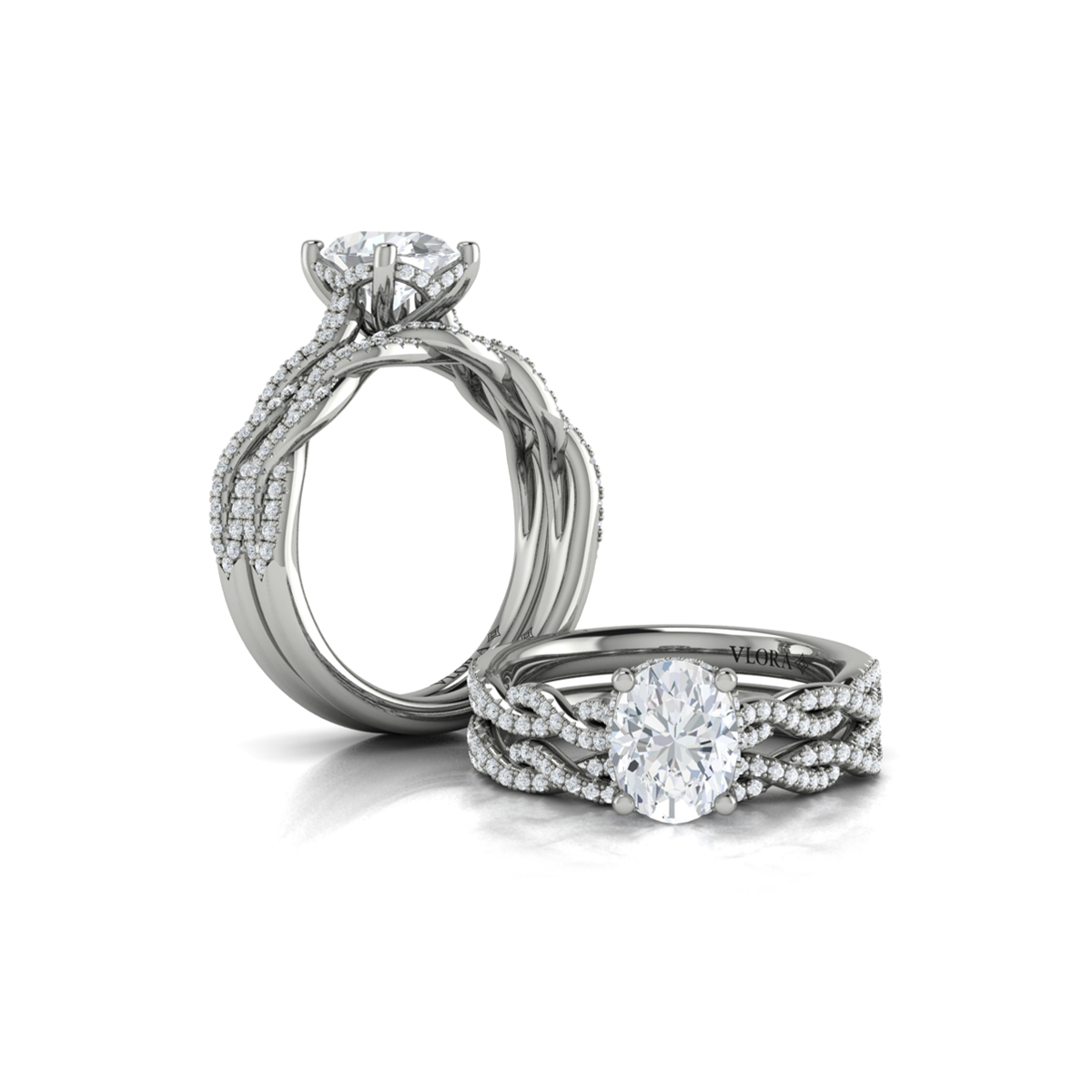 Matching Band for Splendid Cathedral Split Shank Oval Engagement Ring