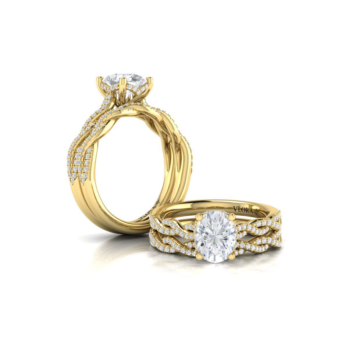 Matching Band for Splendid Cathedral Split Shank Oval Engagement Ring
