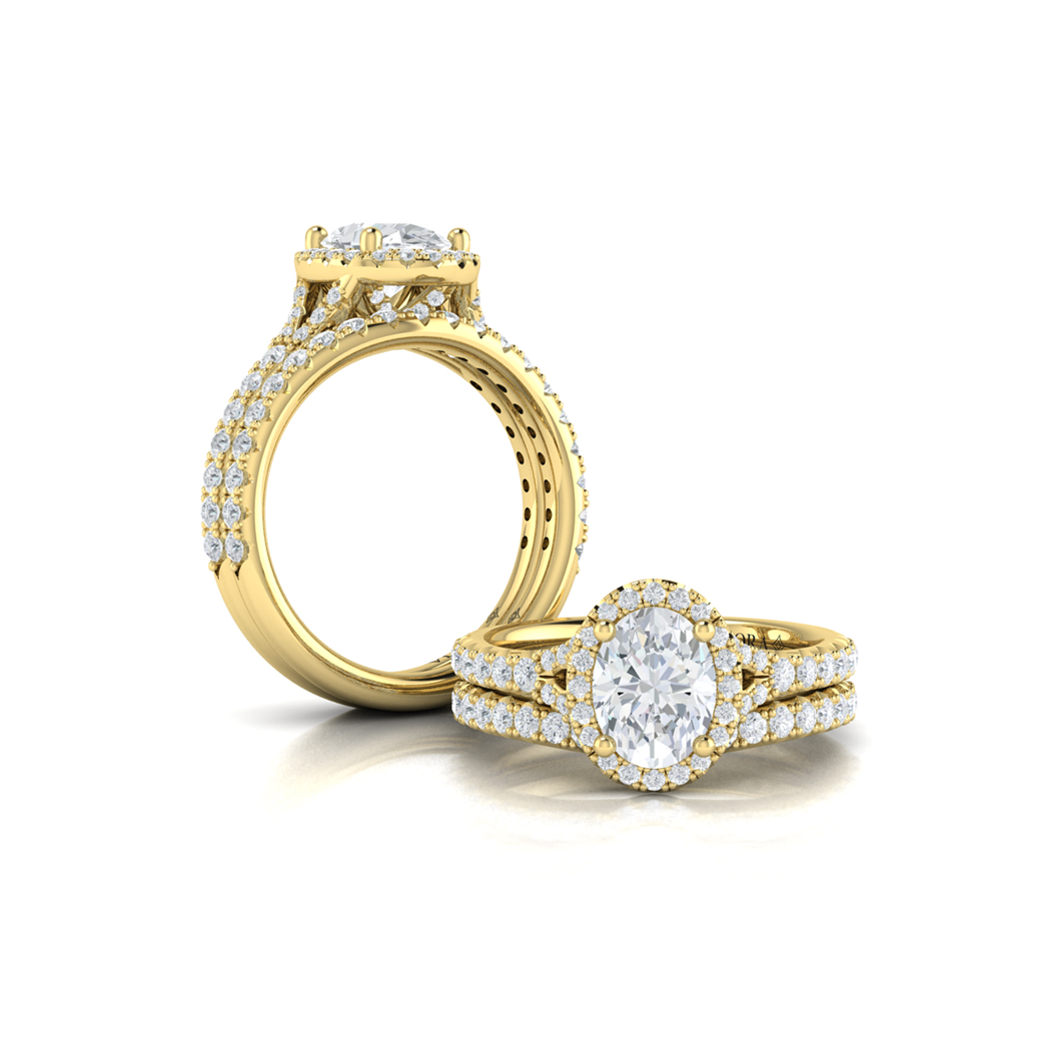 Matching Band for Timeless Halo Split Shank Oval Engagement Ring