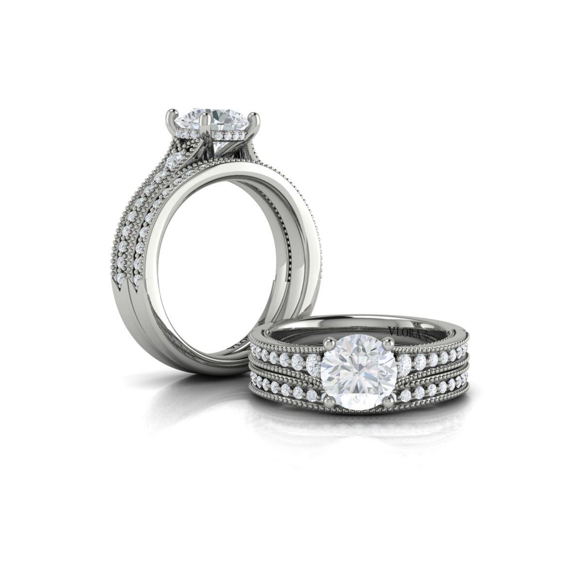 Matching Band for Intricate Hidden Halo Engagement Ring