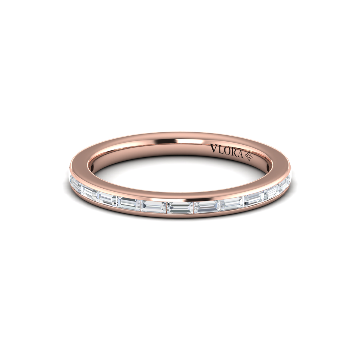 Matching Band for Modern Trio Oval Bezel Engagement Ring