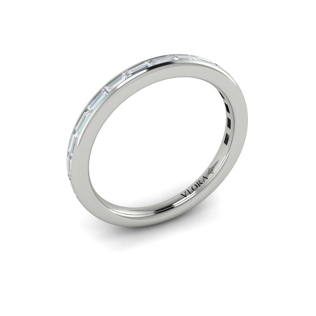 Matching Band for Modern Trio Oval Bezel Engagement Ring
