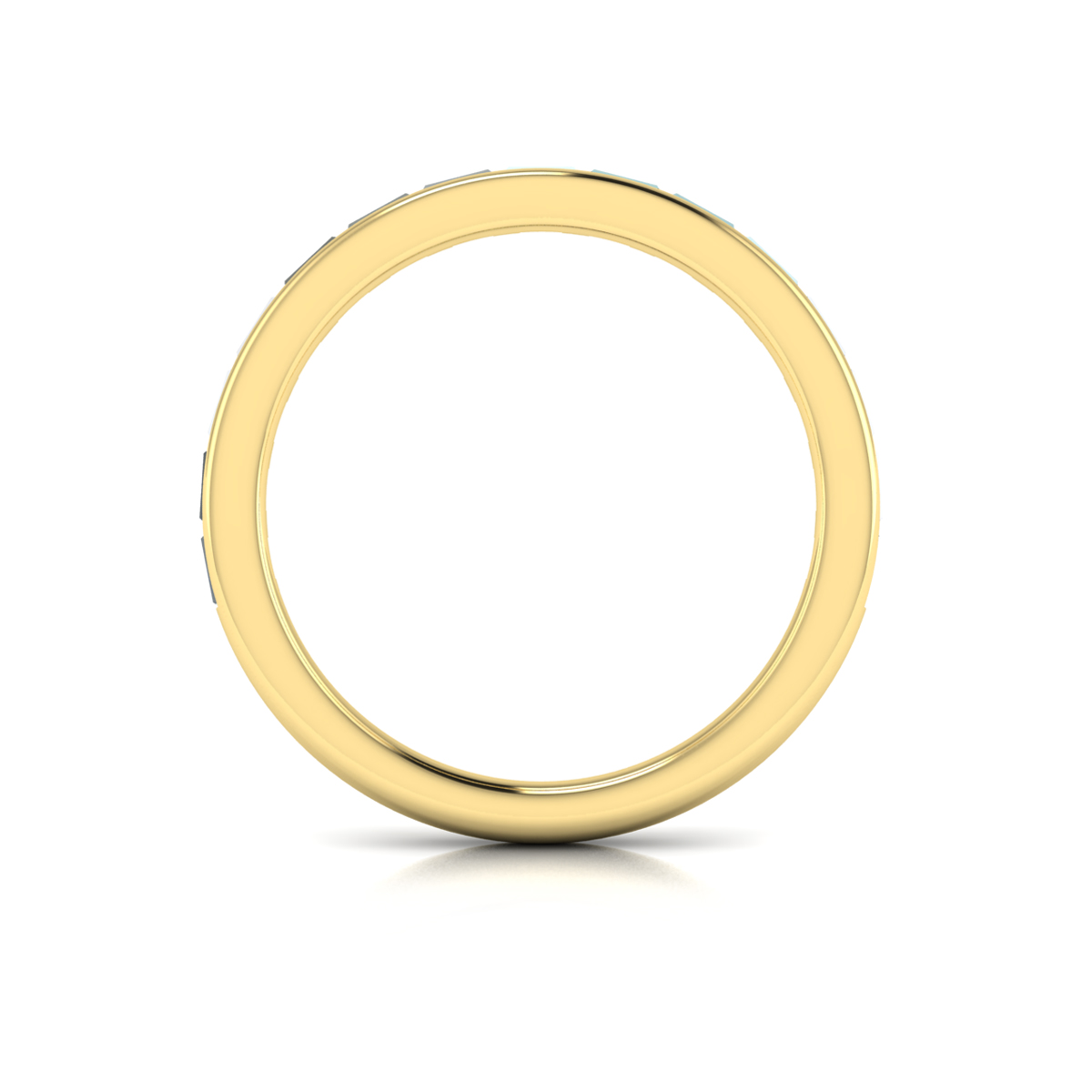 Matching Band for Modern Trio Oval Bezel Engagement Ring