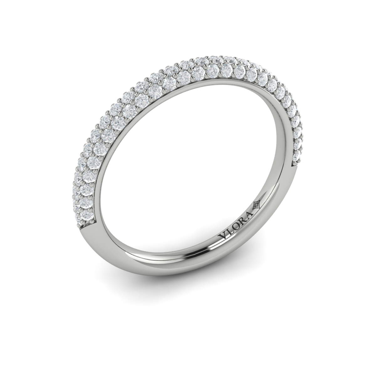 Matching Band for Shimmering Hidden Halo Engagement Ring with Micropave Band