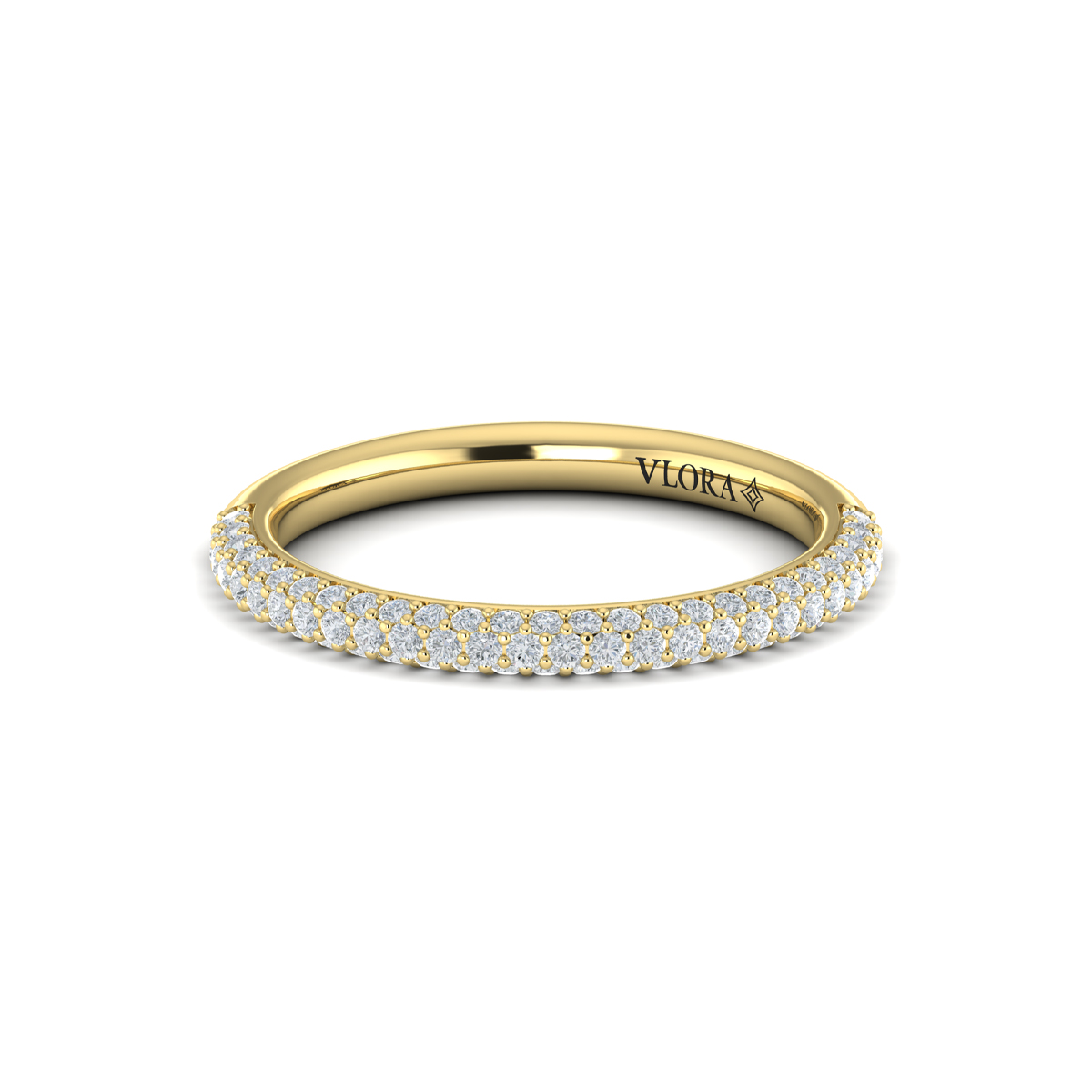 Matching Band for Shimmering Hidden Halo Engagement Ring with Micropave Band