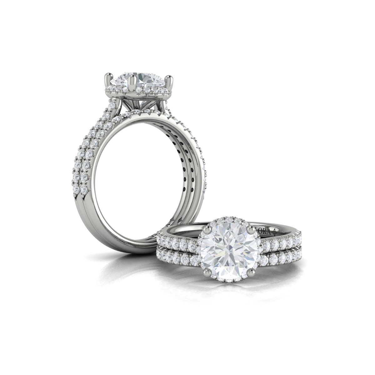 Matching Band for Graceful Halo Engagement Ring