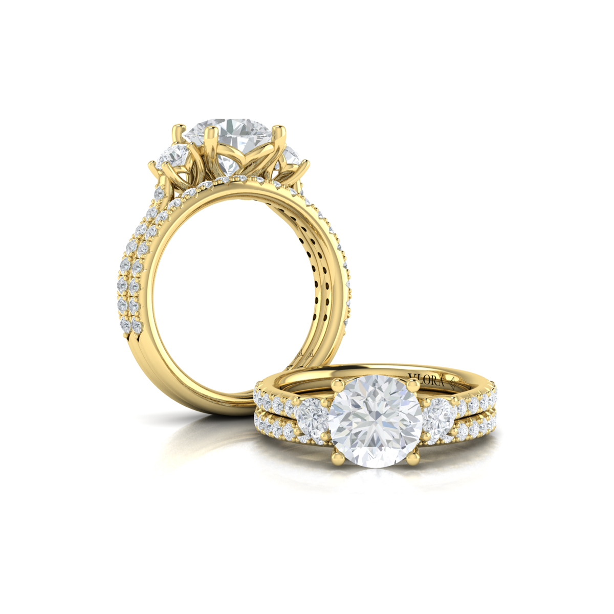 Matching Band for Woven Embrace Three Stone Engagement Ring