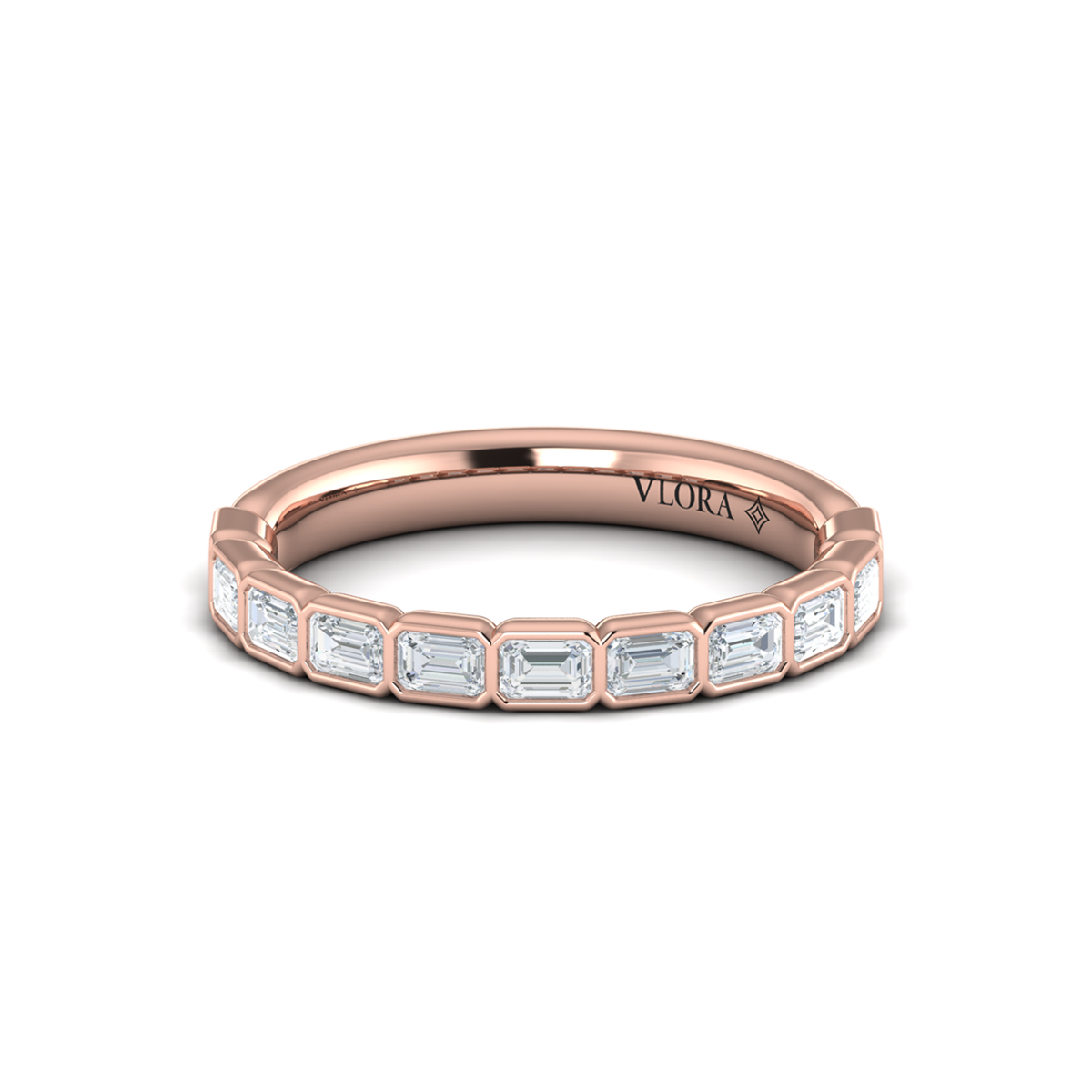 Matching Band for Bezeled Emerald Cut Engagement Ring