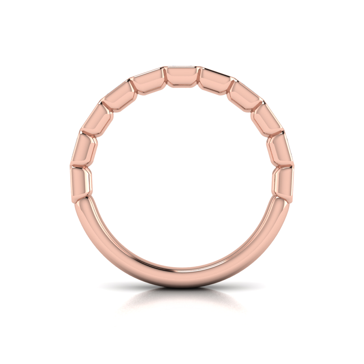 Matching Band for Bezeled Emerald Cut Engagement Ring