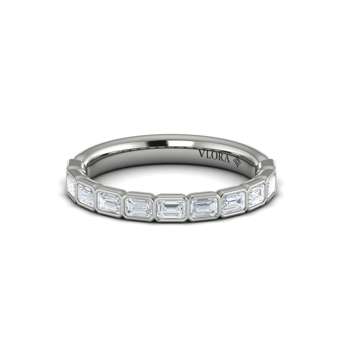 Matching Band for Bezeled Emerald Cut Engagement Ring