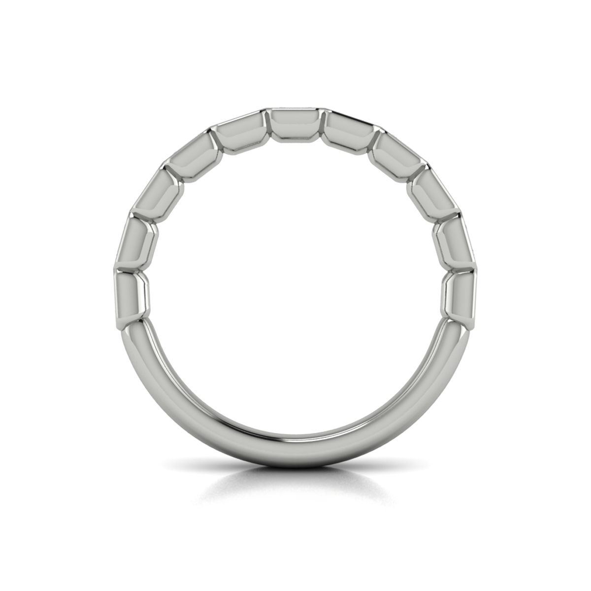 Matching Band for Bezeled Emerald Cut Engagement Ring