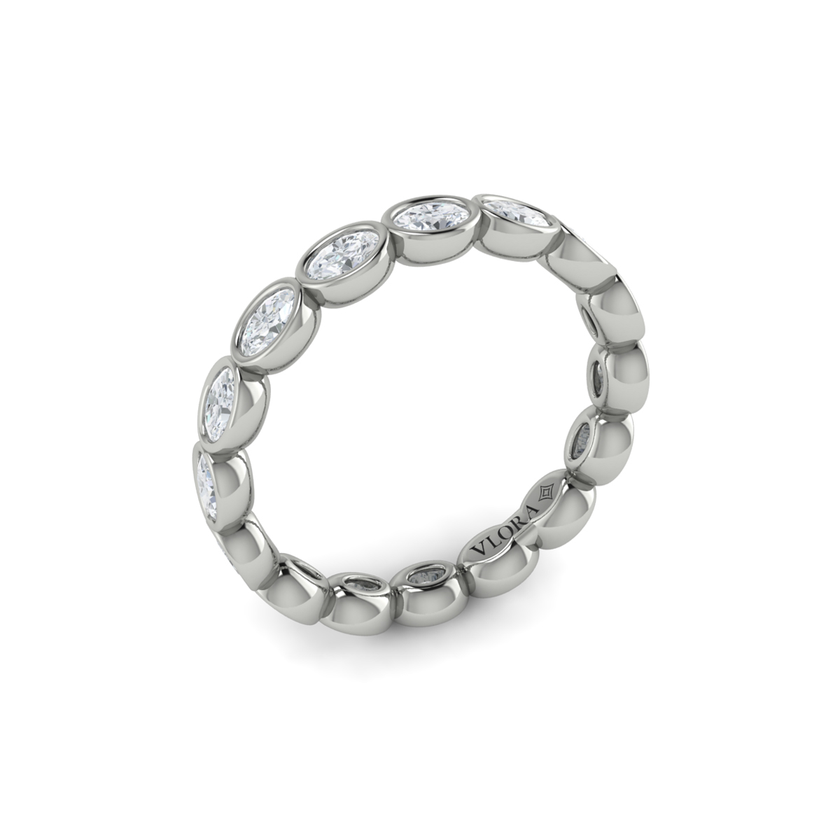 Bezel Set Oval Eternity Ring