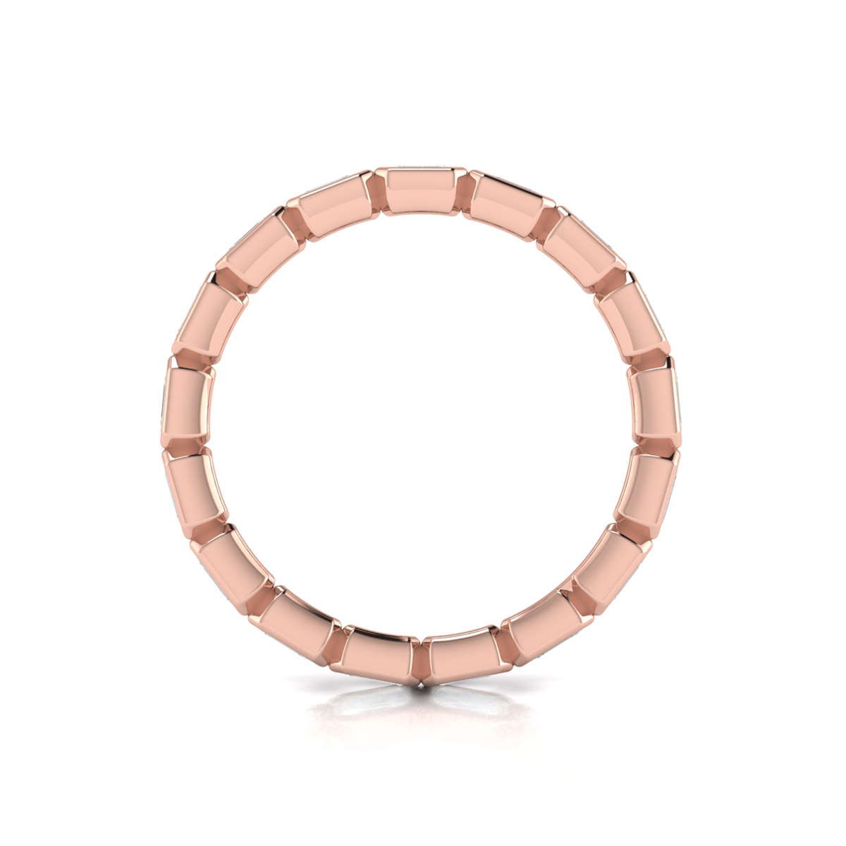 Bezel Set Emerald Cut Eternity Ring