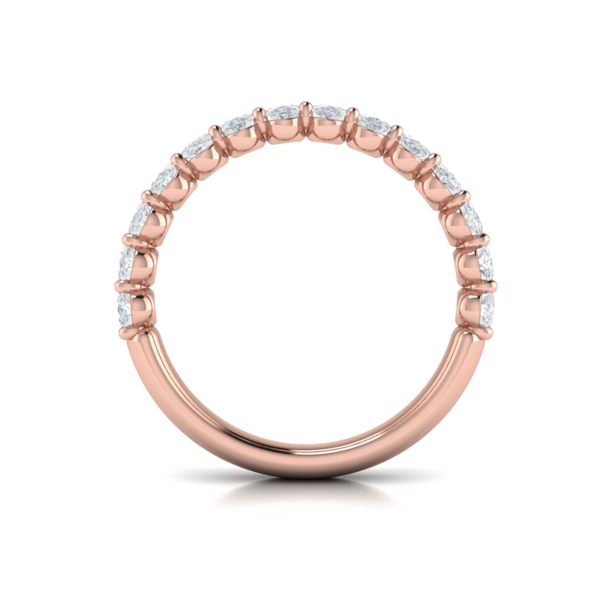 Elegant Oval Shared Prong Stackable Band