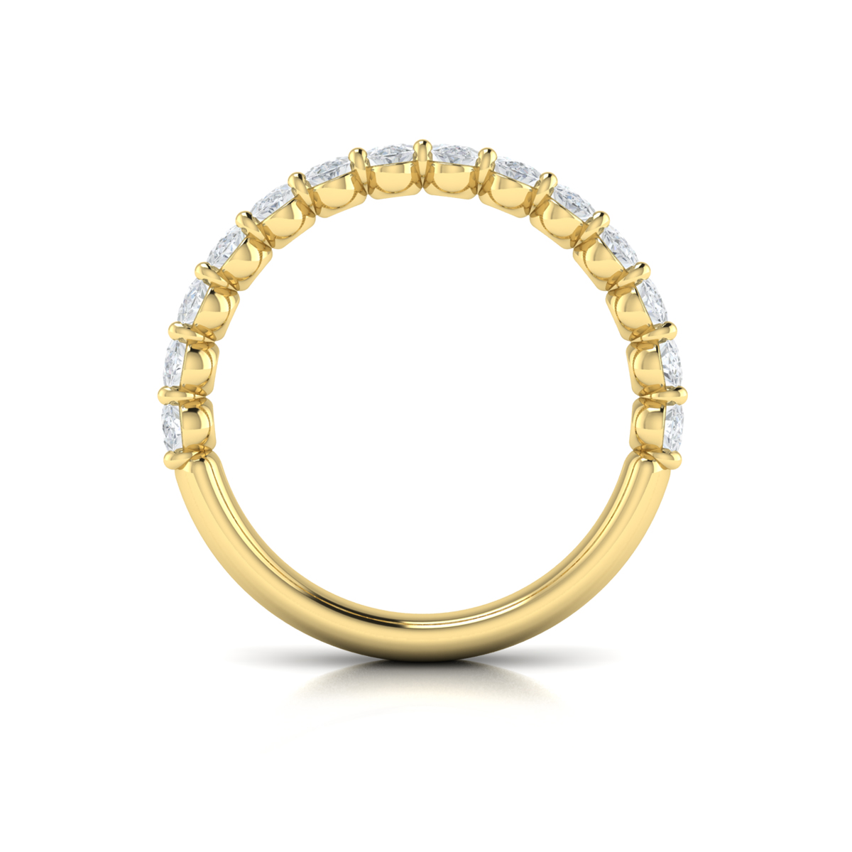 Elegant Oval Shared Prong Stackable Band