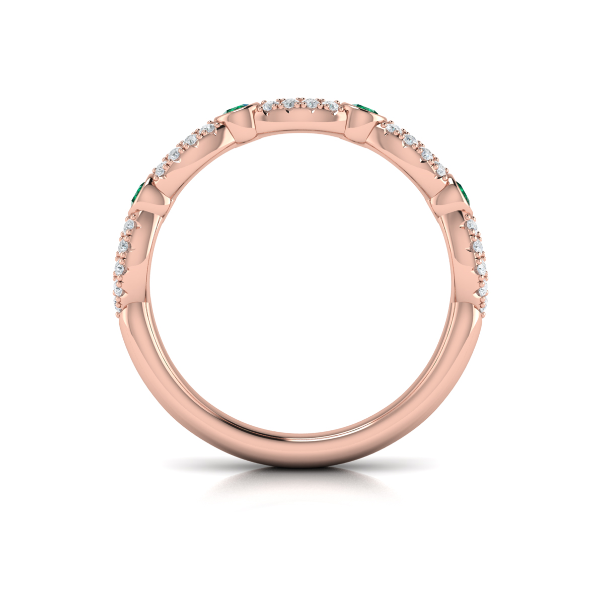 Diamond and Emerald Cascade Band
