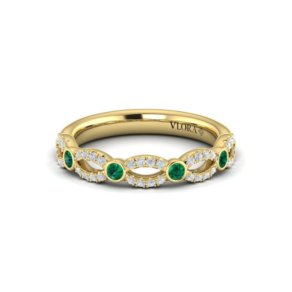 Diamond and Emerald Cascade Band