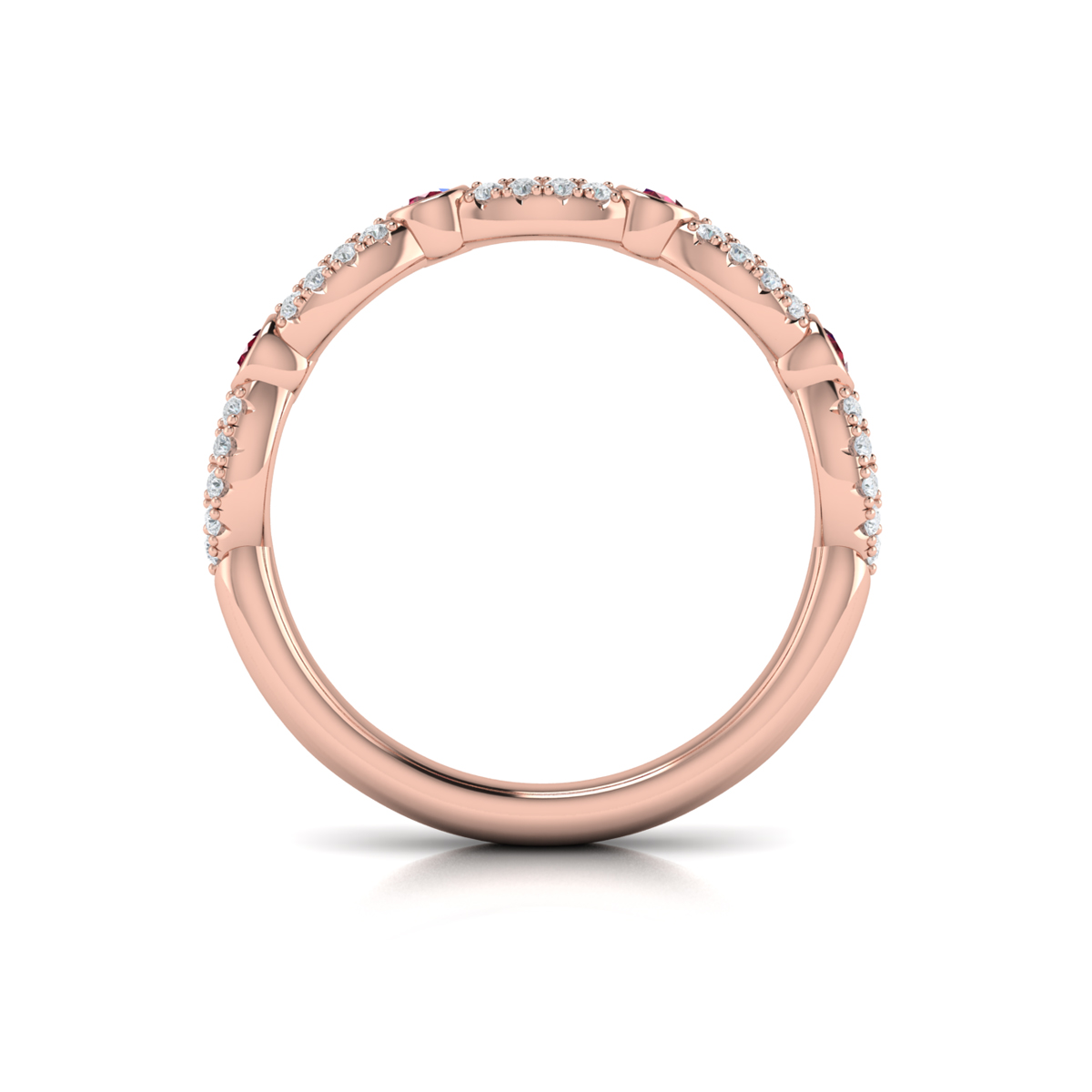 Diamond and Ruby Cascade Band