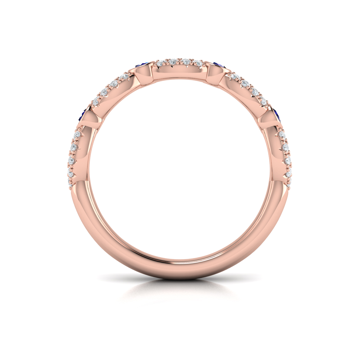 Diamond and Sapphire Cascade Band