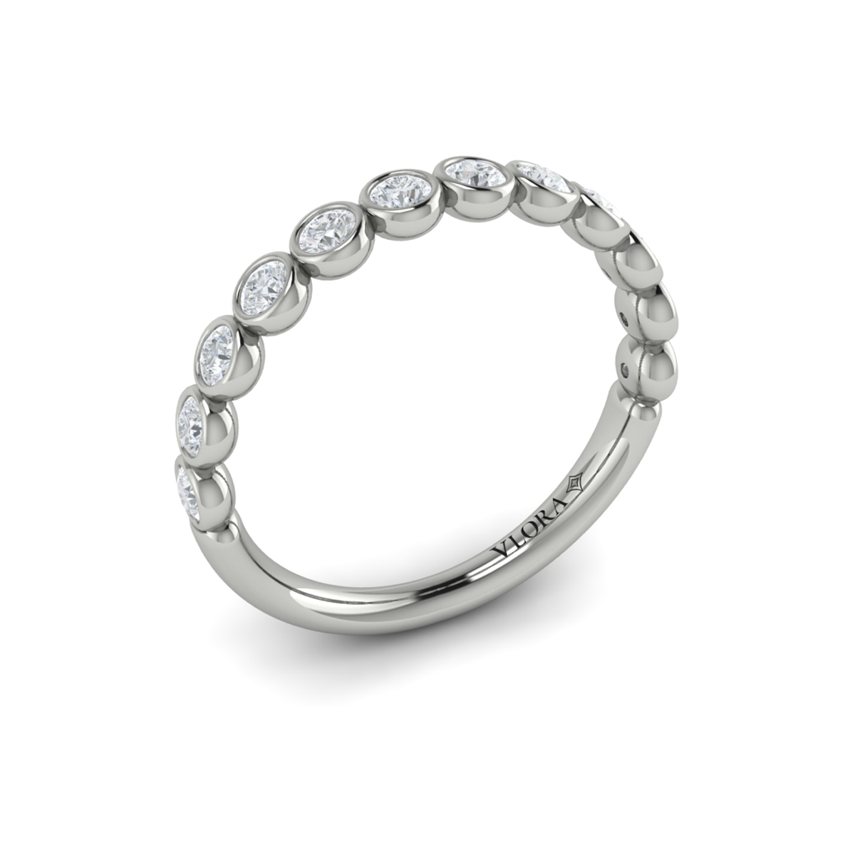 Slim Bezel-Set Stackable Band