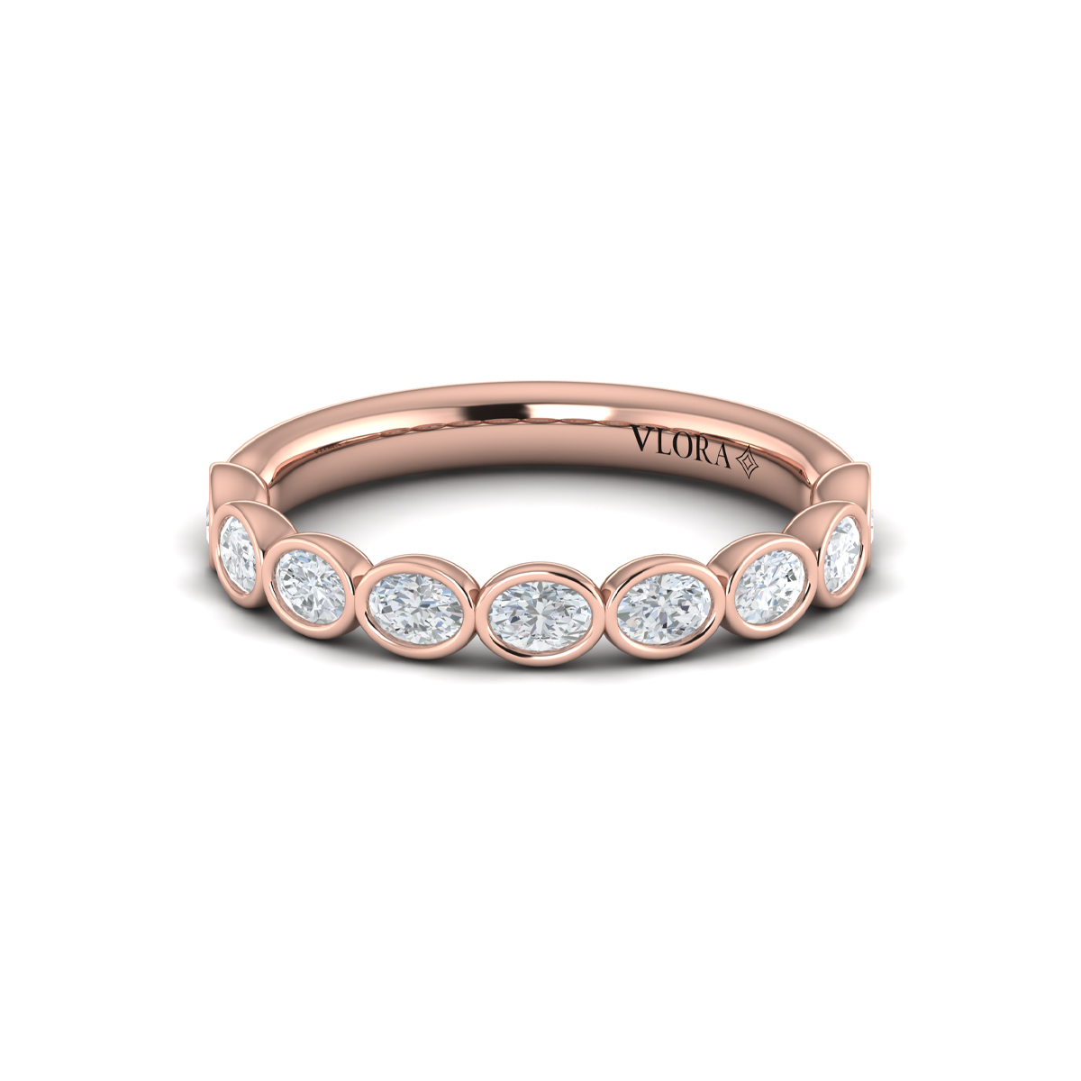 Bezel-Set Oval Stackable Band